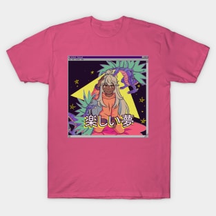 Vaporwavec aesthetic anime girl video game T-Shirt